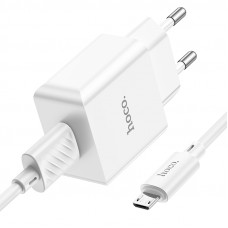 Мережевий зарядний пристрій HOCO C106A Leisure single port charger set(Micro) 10.5W White (6931474783905)