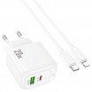Мережевий зарядний пристрій HOCO CS54A Surplus PD20W+QC3.0 charger set(C to iP) (6942007631525)