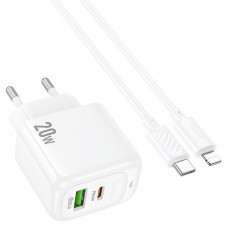 Мережевий зарядний пристрій HOCO CS54A Surplus PD20W+QC3.0 charger set(C to iP) (6942007631525)