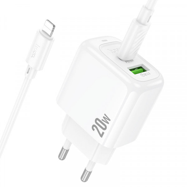 Мережевий зарядний пристрій HOCO CS54A Surplus PD20W+QC3.0 charger set(C to iP) (6942007631525)