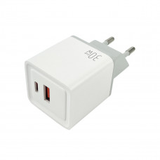 Мережевий зарядний пристрій Mibrand MI-30 GaN 30W Travel Charger USB-A + USB-C Білий