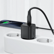Мережевий зарядний пристрій з кабелем ACEFAST A117 PD20W mini GaN fast charger set(P16),black Black (6974316286509)