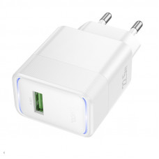 Мережевий зарядний пристрій з кабелем HOCO CS111A Lounge single-port 22.5W multi-protocol charger White (6942007680356)