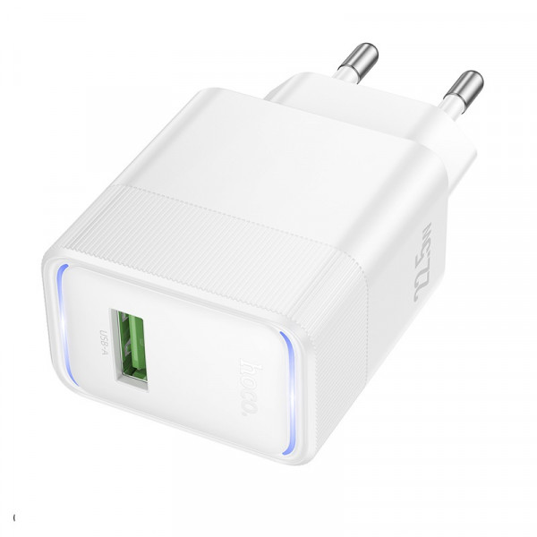 Мережевий зарядний пристрій з кабелем HOCO CS111A Lounge single-port 22.5W multi-protocol charger White (6942007680356)