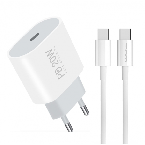 Мережевий зарядний пристрій з кабелем WUW-T79L PD 20W USB C charger with type c to type c cable (T79CL)