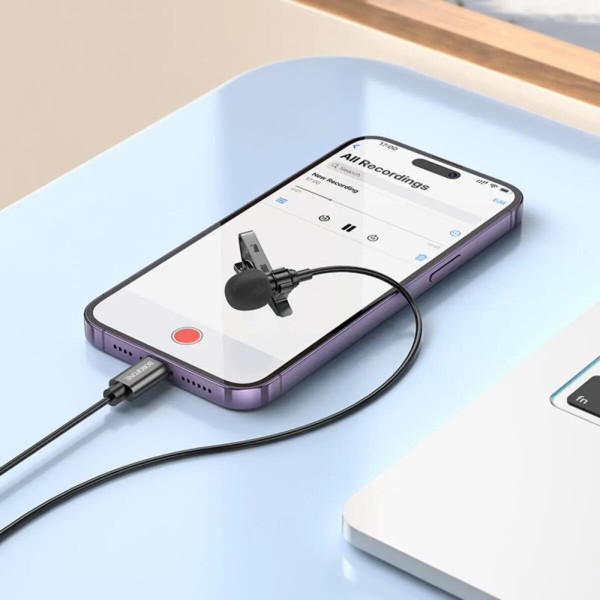 Мікрофон-петличка BOROFONE BFK11 Elegant lavalier microphone Type-C Чорний