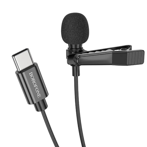 Мікрофон-петличка BOROFONE BFK11 Elegant lavalier microphone Type-C Чорний