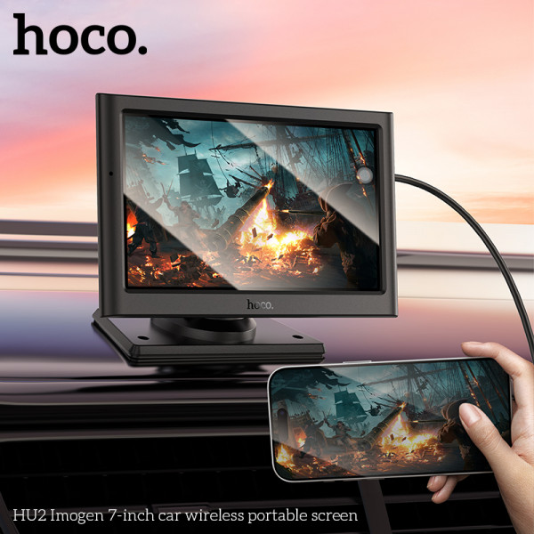Монітор для авто HOCO HU2 Imogen 7-inch car wireless portable screen Black (6942007623681)