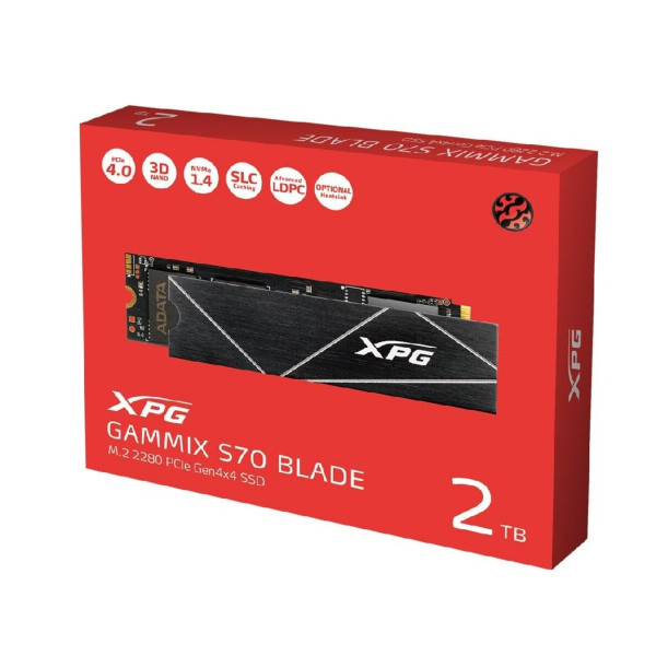 Накопичувач SSD M.2 ADATA GAMMIX S70 BLADE 2TB 2280 PCIe 4x4 NVMe 3D NAND Read/Write:7400/6800 MB/sec