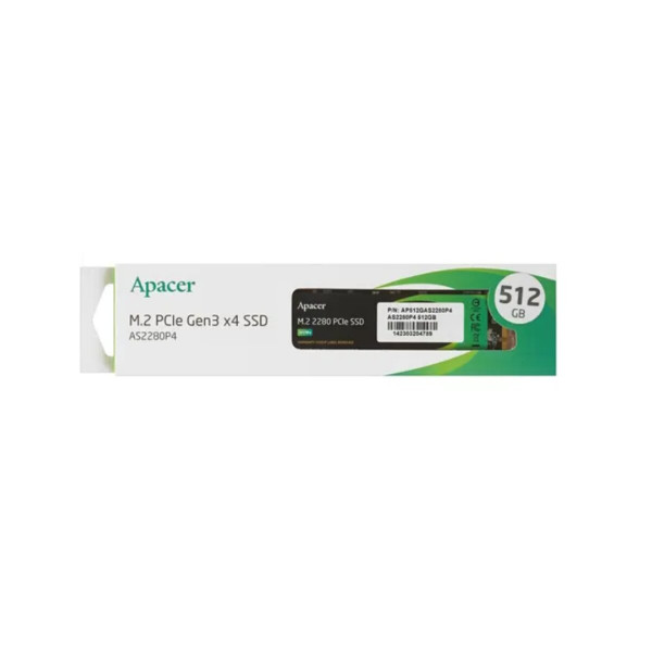 Накопичувач SSD M.2 Apacer AS2280P4 512GB 2280 PCIe 3.0x4 NVMe 3D TLC Read/Write: 2100/1500 MB/sec