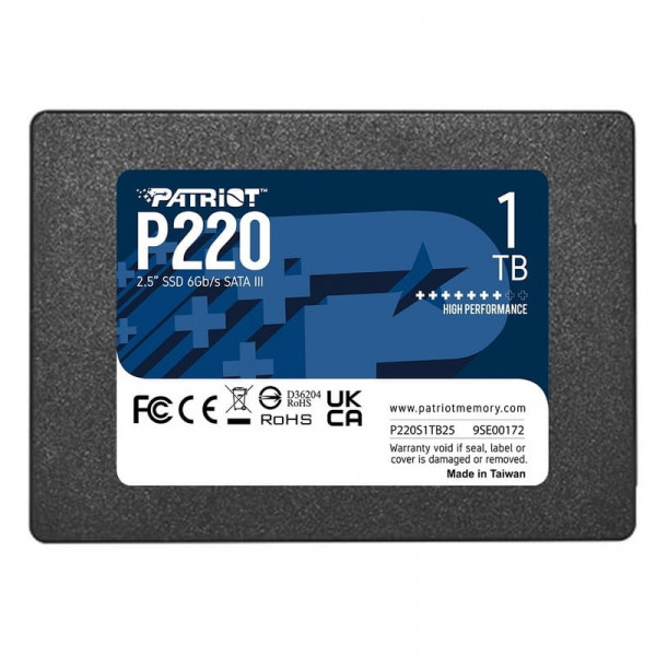 Накопичувач SSD Patriot P220 1TB 2.5" 7mm SATAIII (P220S1TB25)