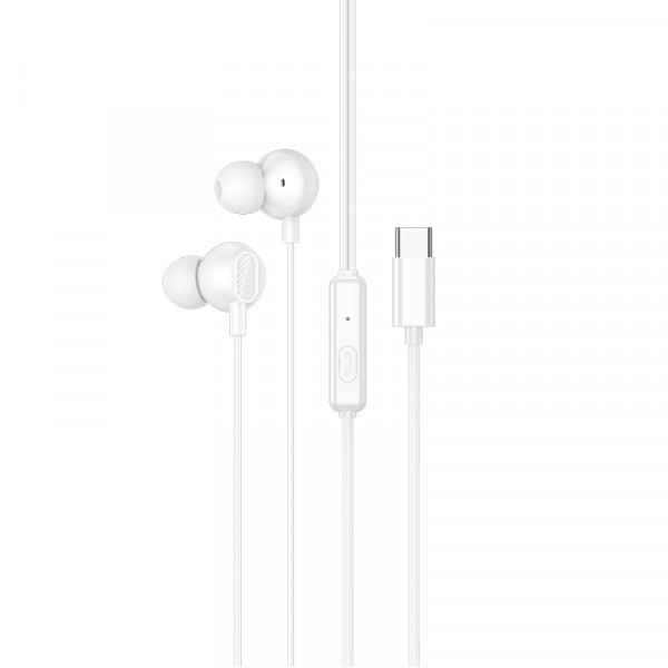 Навушники дротові HOCO M117 Victory universal digital earphones with microphone (Type-C) White (6942007673242)