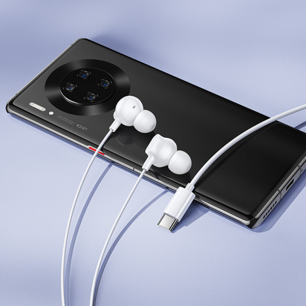 Навушники дротові HOCO M117 Victory universal digital earphones with microphone (Type-C) White (6942007673242)