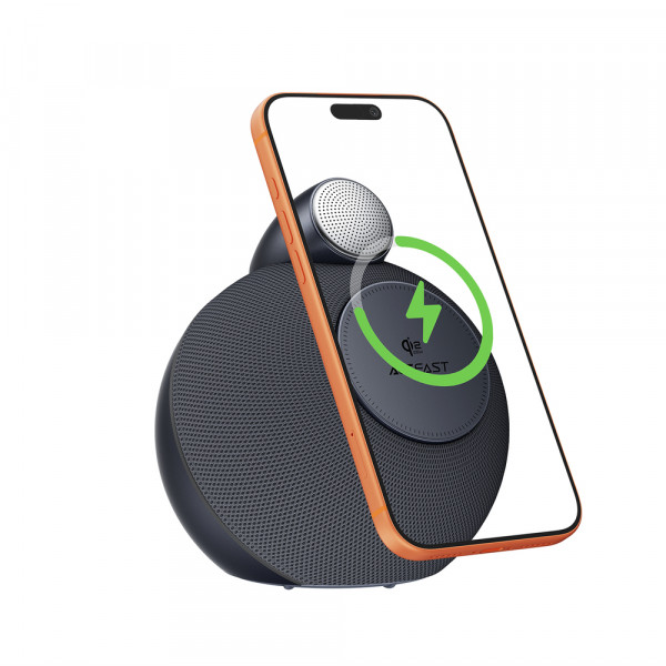 Портативна колонка ACEFAST K10 Air speaker with wireless charger Metal Grey (6974316286417)