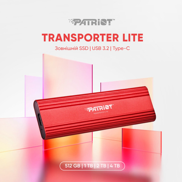 Портативний SSD Patriot Transporter Lite 1TB Red Type-C