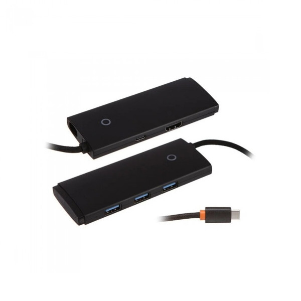 USB-хаб Baseus Lite Series 5-Port Type-C HUB Docking Station (Type-C to HDMI+USB3.0*3+PD) Black