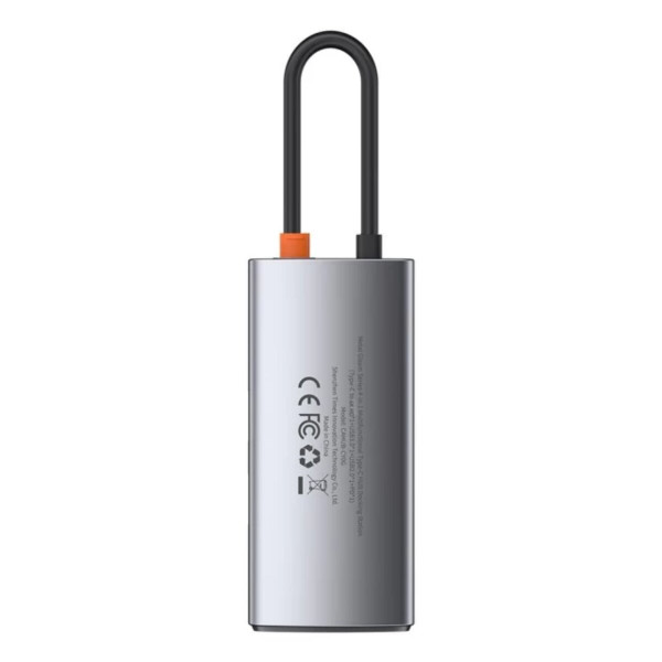 USB-хаб Baseus Metal Gleam Series 4-in-1 Multifunctional Type-C HUB Docking Station Gray（Type-C to HDMI*1+USB3.0*1+USB2.0*1+PD*1）