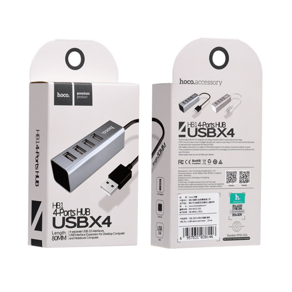 USB-хаб HOCO HB1 4USB Line machine Tarnish
