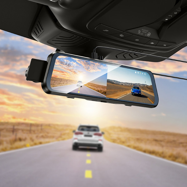 Відеореєстратор HOCO DV16 9.66-inch streaming media driving recorder(dual-channel with rear camera) Black (6942007664219)