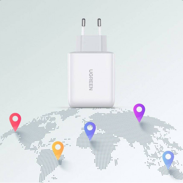 Зарядний пристрій UGREEN CD170 38W USB-C Wall Charger EU (Білий) (UGR-60468)