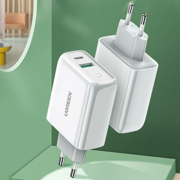 Зарядний пристрій UGREEN CD170 38W USB-C Wall Charger EU (Білий) (UGR-60468)