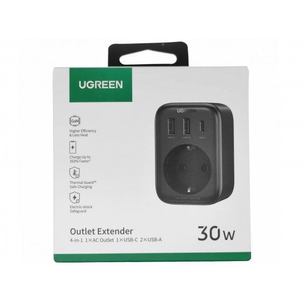 Зарядний пристрій UGREEN CD314 30W Outlet Extender EU (2A1C) (UGR-90613)
