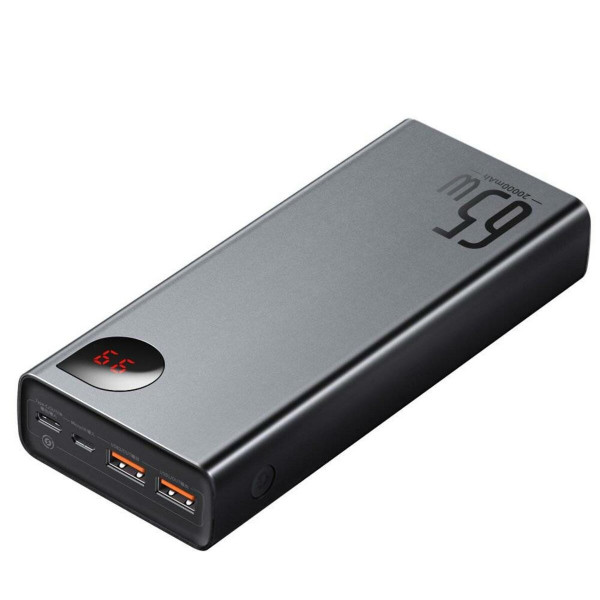 Зовнішній акумулятор Baseus Adaman Metal Digital Display Quick Charge Power Bank 20000mAh 65W Чорний
