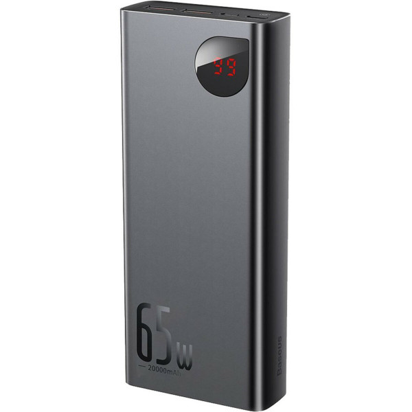 Зовнішній акумулятор Baseus Adaman Metal Digital Display Quick Charge Power Bank 20000mAh 65W Чорний