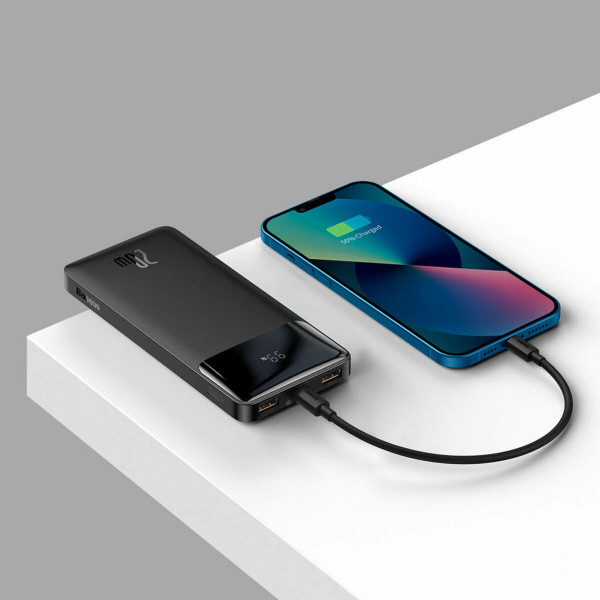 Зовнішній акумулятор Baseus Bipow Digital Display Fast Charge Power Bank 10000mAh 20W Чорний