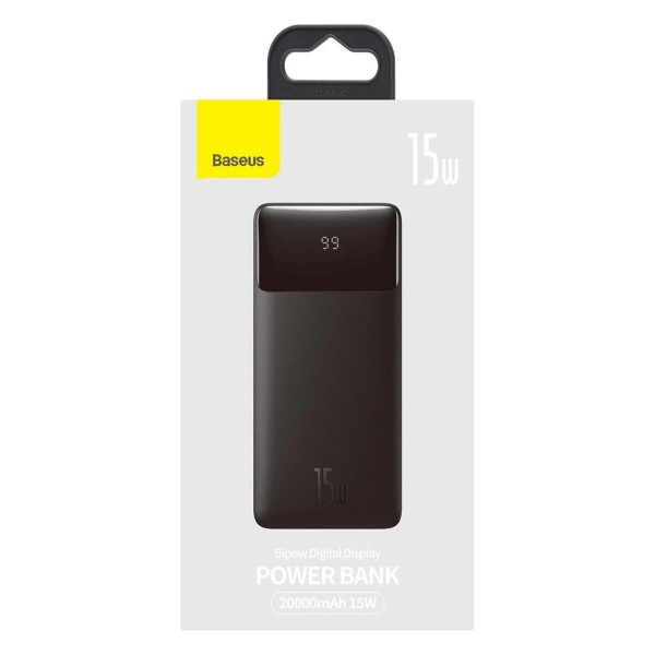 Зовнішній акумулятор Baseus Bipow Digital Display Power bank 20000mAh 15W Black