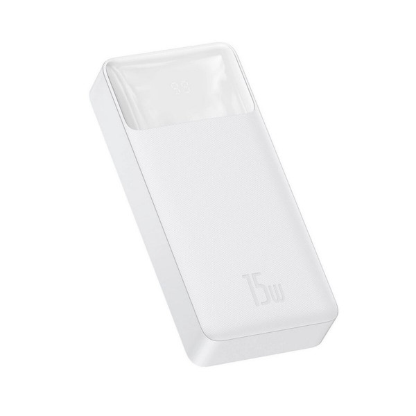 Зовнішній акумулятор Baseus Bipow Digital Display Power Bank 20000mAh 15W White