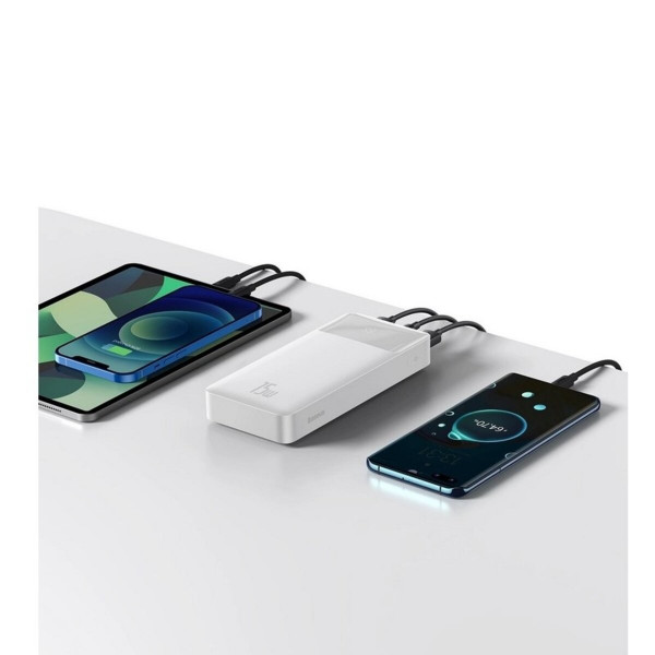 Зовнішній акумулятор Baseus Bipow Digital Display Power Bank 20000mAh 15W White