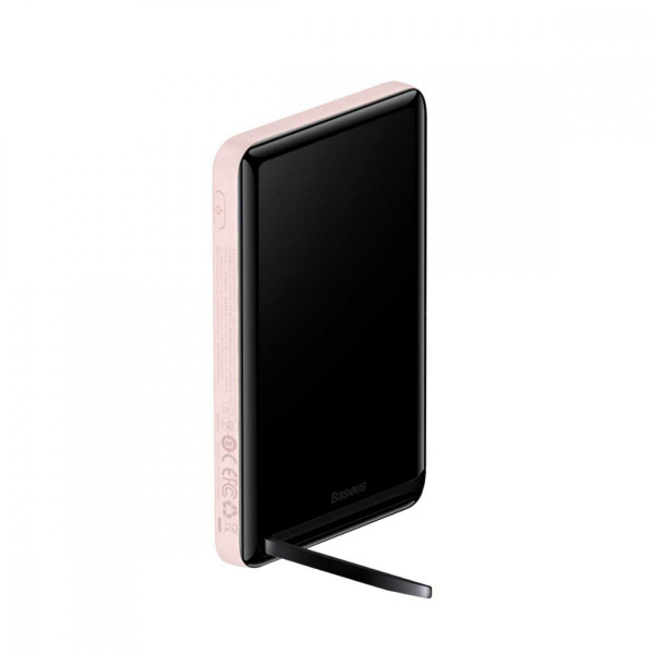 Зовнішній акумулятор Baseus Magnetic Bracket Wireless Fast Charge Power Bank 10000mAh 20W Pink (With cable Type-C to Type-C 60W（20V/3A)