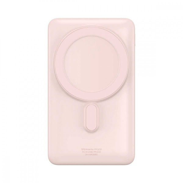 Зовнішній акумулятор Baseus Magnetic Bracket Wireless Fast Charge Power Bank 10000mAh 20W Pink (With cable Type-C to Type-C 60W（20V/3A)