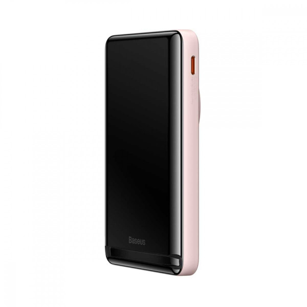 Зовнішній акумулятор Baseus Magnetic Bracket Wireless Fast Charge Power Bank 10000mAh 20W Pink (With cable Type-C to Type-C 60W（20V/3A)