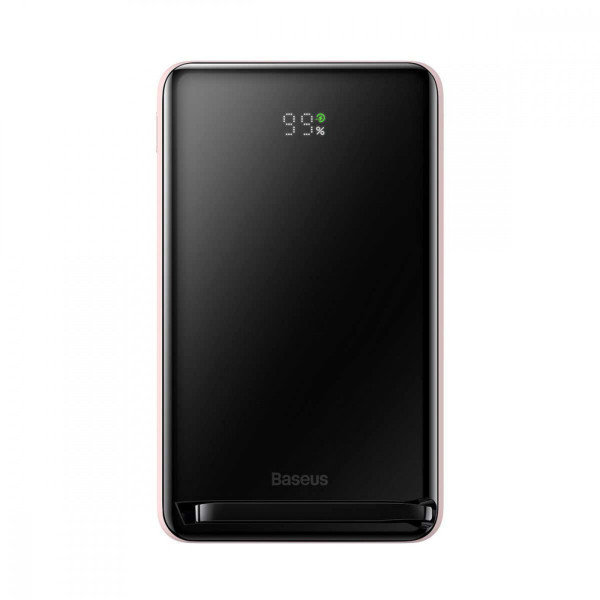 Зовнішній акумулятор Baseus Magnetic Bracket Wireless Fast Charge Power Bank 10000mAh 20W Pink (With cable Type-C to Type-C 60W（20V/3A)