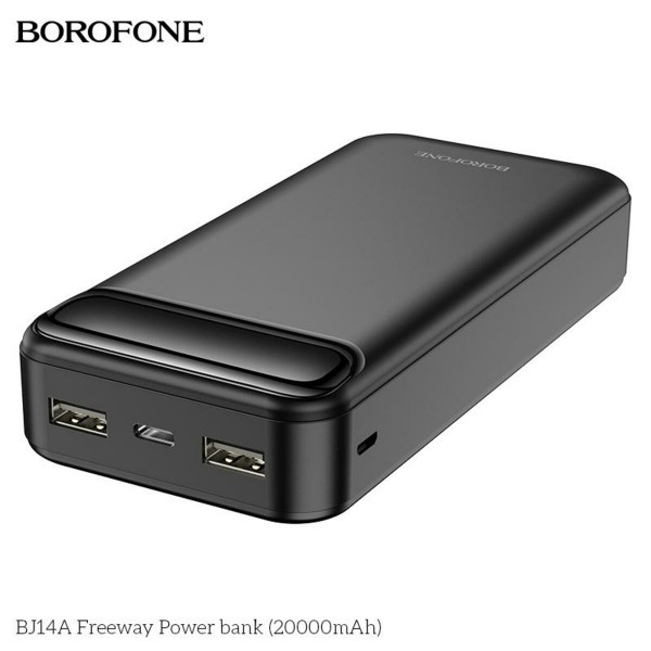 Зовнішній акумулятор BOROFONE BJ14A Freeway Power bank 20000mAh Black