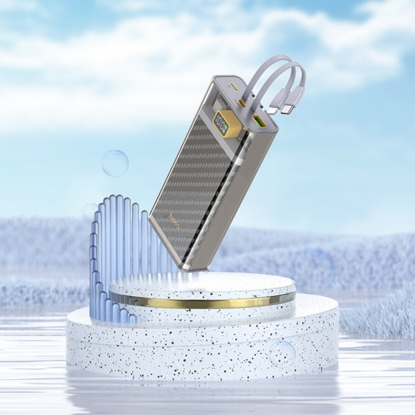 Зовнішній акумулятор HOCO J104A Discovery edition 22.5W fully compatible power bank with cable(20000mAh) Gray