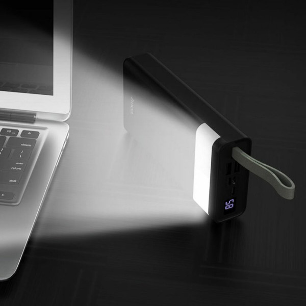 Зовнішній акумулятор HOCO J73 Powerful desk lamp power bank(30000mAh) Black