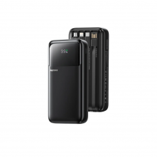 Зовнішній акумулятор REMAX 20W+22.5W with 3 Fast Charging Cable Power Bank 20000mAh FCP-2 Black (6954851247005)