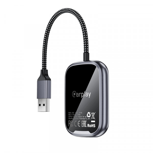 Адаптер ACEFAST QC1 CarPlay wireless adapter for car Metal Gray (6974316285793)