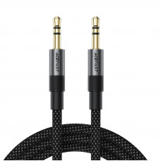 Аудіокабель ACEFAST J10 3.5mm male to 3.5mm male, nylon braid, 1m, Black (6974316285267)