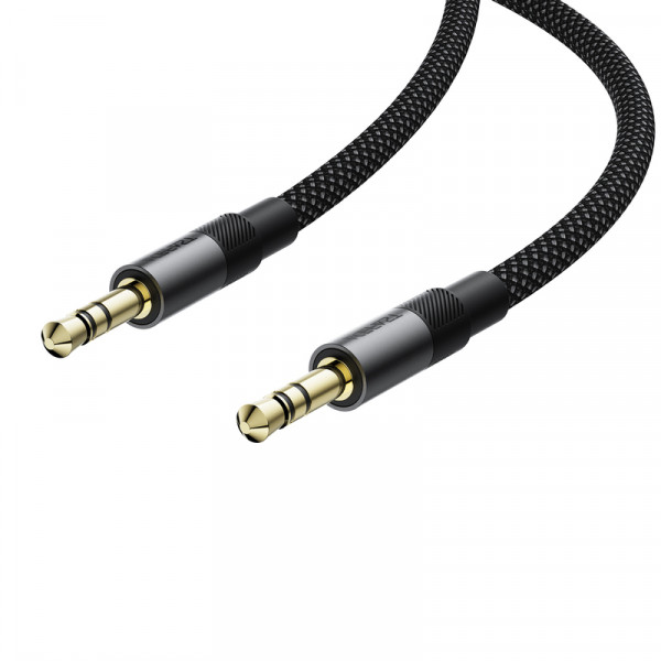 Аудіокабель ACEFAST J10 3.5mm male to 3.5mm male, nylon braid, 1m, Black (6974316285267)