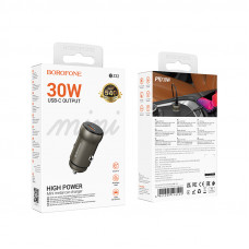 Автомобільний зарядний пристрій BOROFONE BZ32 Fresh single port PD30W car charger Black (6941991118517)