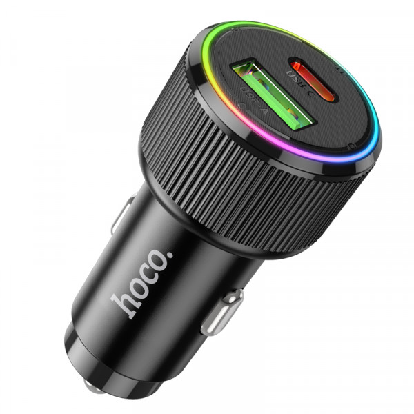 Автомобільний зарядний пристрій HOCO NZ14A Guerrero PD20W+QC3.0 car charger Black (6942007620437)