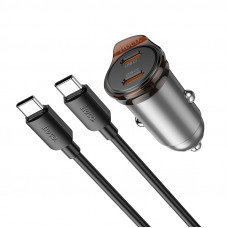 Автомобільний зарядний пристрій HOCO NZ16B Rigorous PD45W(2C) car charger set(C to C) metal grey (6942007644792)