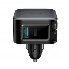 Автомобільний зарядний пристрій HOCO Z67A Triunfar PD60W(1C1A)+Type-C/iP car charger with dual telescopic cable and digital display dark Metal Gray (6942007680844)