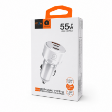 Автомобільний зарядний пристрій WUW-C244 USB20W+PD20W+PD15W White (C244W)