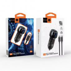Автомобільний зарядний пристрій WUW-T103C PD 30W +QC 3.0 18W black (6978749570440)