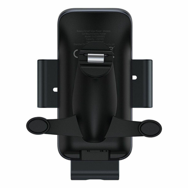 Автотримач для телефона Baseus Smart Solar Power Wireless Car Mount Electric Holder Black